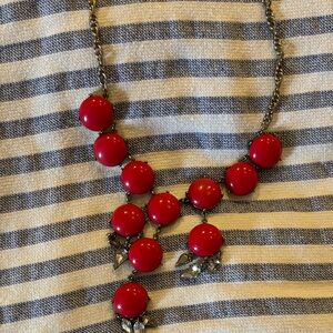 Raspberry red cascading bauble necklace